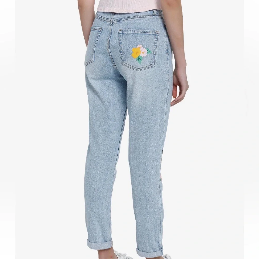 Disney Mickey‎ Mouse Floral Mom Jeans Hot Topic Minnie Mouse